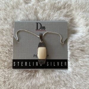 *NWT* Dm Sterling Silver Pendant Necklace with Cream Stone Accent VINTAGE